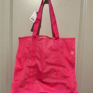 Pink Mesh Tote Bag
